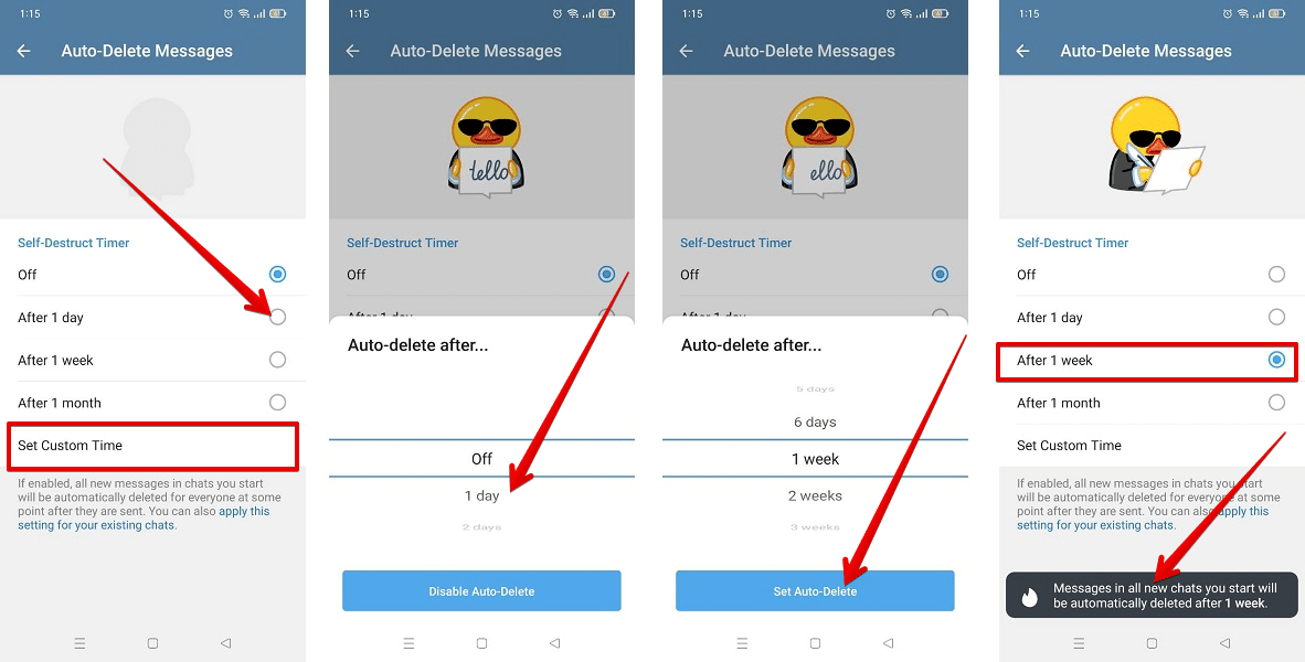 كيفية تفعيل ميزة الحذف التلقائي للرسائل في تيليجرام