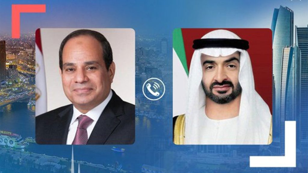 رئيس الدولة والرئيس المصري يتبادلان هاتفياً التهاني بعيد الفطر المبارك