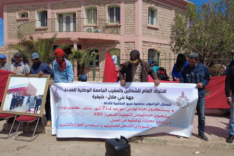 وقفة عمال زراعيين تطالب بالراتب بتادلة