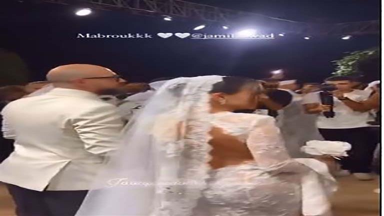 رقص جميلة عوض مع عريسها في حفل زفافها (صور وفيديو)