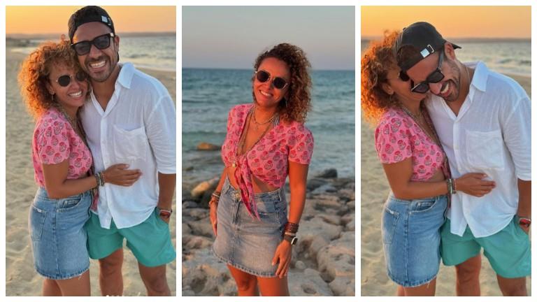 صور رومانسية.. أحمد داوود وعلا رشدي على البحر