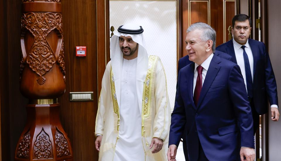 رئيس أوزبكستان يستقبل حمدان بن محمد ويبحثان تعزيز علاقات الشراكة والتعاون