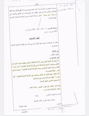 حكم أولي صادر عام 2004، يقضي ببطلان عقود تفويت أبرمها بوشعيب أبو الغالي مع زوجته 