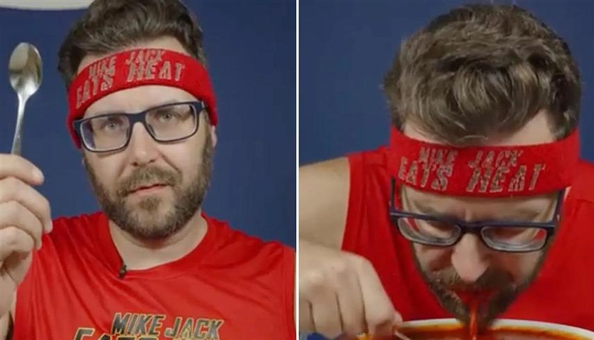 كندي يدخل موسوعة غينيس بالتهام كمية مرعبة من الصلصة الحارة ( فيديو)