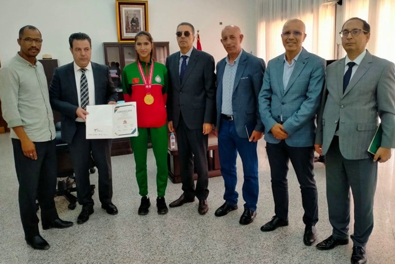 عامل اشتوكة يستقبل البطلة الدحاوي