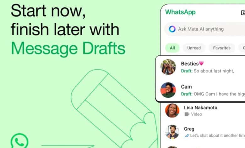 واتساب تطرح ميزة "مسودات الرسائل" الجديدة