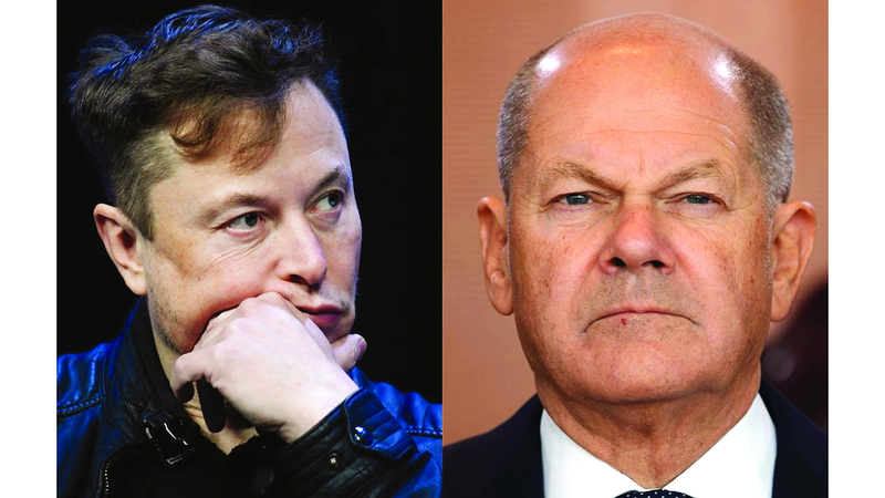 إيلون ماسك يصف المستشار الألماني شولتس بعديم الكفاءة ويطالبه بالاستقالة