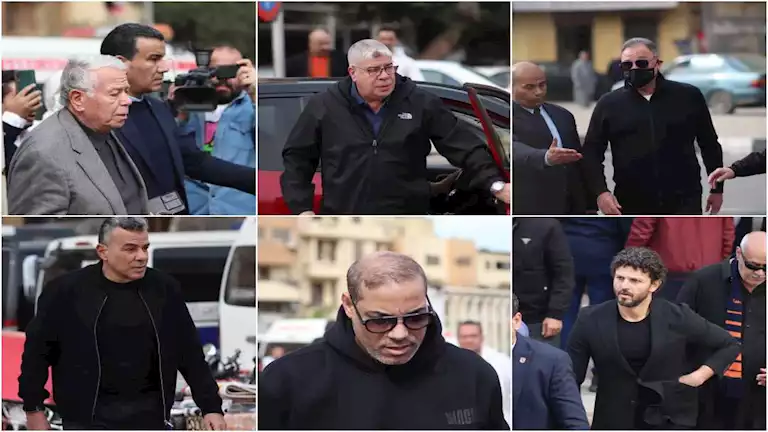 18 صورة ترصد حضور نجوم الأهلي بجنازة ميمي الشربيني