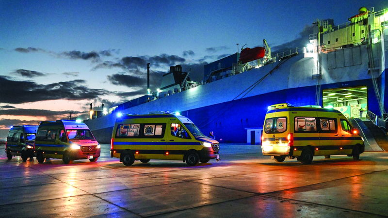 المستشفى الإماراتي العائم في العريش يستقبل 30 مريضاً فلسطينياً منذ بدء الهدنة