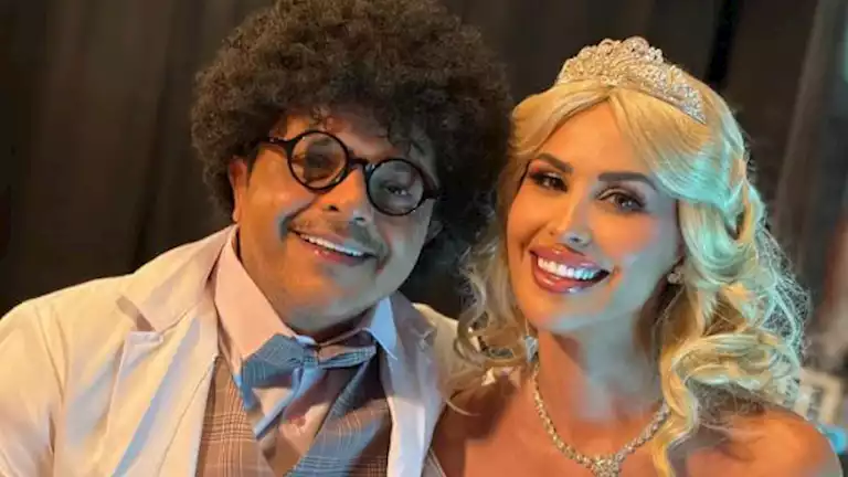 مي سليم مع محمد هنيدي من كواليس “المجانين” في “موسم الرياض”