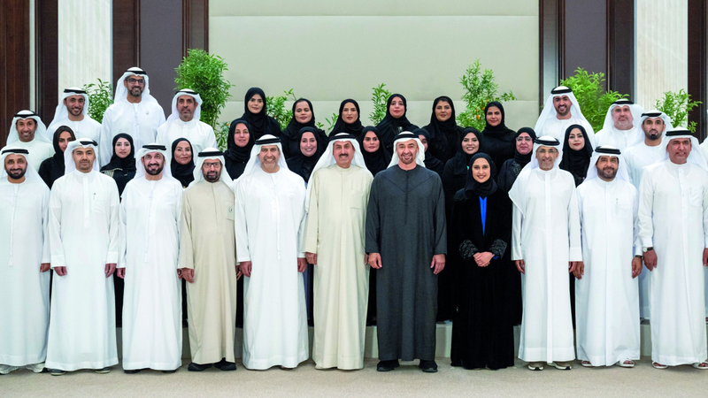 رئيس الدولة يستقبل وفد المجلس الوطني الاتحادي وعدداً من المسؤولين والضيوف