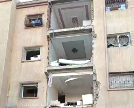 إصابة 10 أشخاص جراء انفجار قنينتي غاز خلف انهيارا جزئيا لواجهة ثلاثة طوابق في مبنى بالنواصر