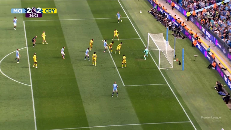 أهداف مانشستر سيتي وكريستال بالاس في الدوري الإنجليزي (فيديو)