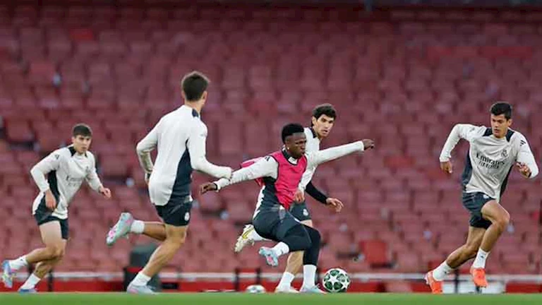 مبابي يقود هجوم ريال مدريد ضد أرسنال