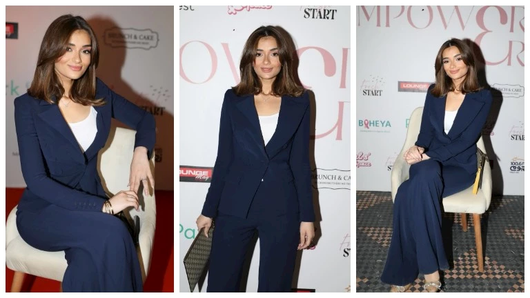 ببدلة زرقاء.. ملك زاهر تخطف الأنظار في أحدث ظهور لها