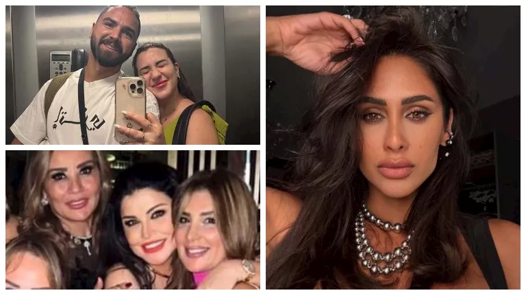 “سيلفي” أسما منير وزوجها وبوسي بإطلالة جريئة.. لقطات نجوم الفن