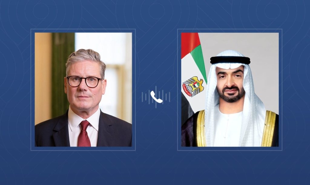 رئيس الدولة ورئيس وزراء بريطانيا يبحثان هاتفياً علاقات البلدين والتطورات الإقليمية