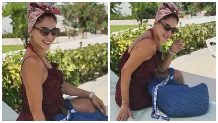 أمام حمام السباحة.. ندا موسى تظهر بإطلالة جريئة بالمصيف (صور)