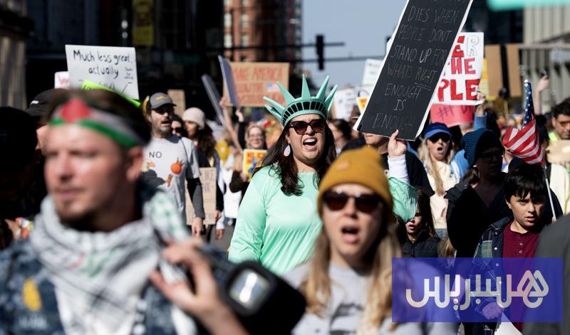 احتجاجات حاشدة ضد الرئيس الأمريكي