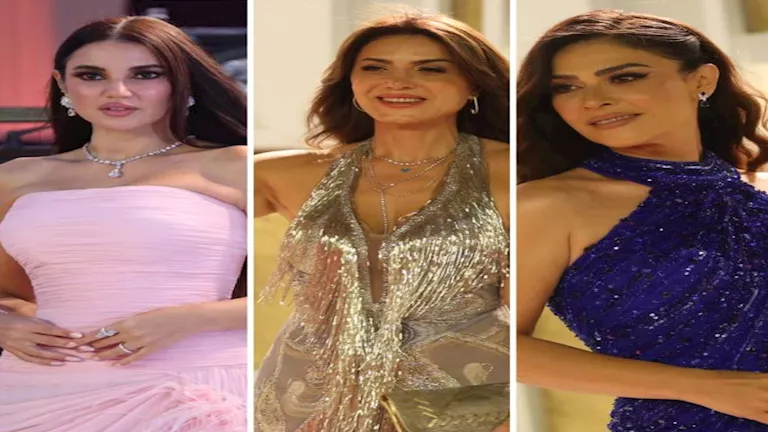 درة ساحرة ونجلاء جريئة.. 20 صورة لنجمات تألقن بفتحة ساق جريئة في الجون