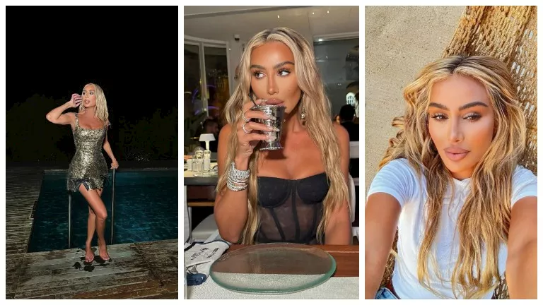 “فستان فوق الركبة”.. أحدث جلسة تصوير جريئة لـ مايا دياب داخل حمام السب