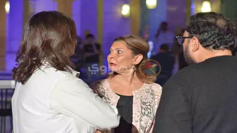 سلوى محمد علي والأب بطرس دانيال في ملتقى الأفلام الوثائقية بدار الأوبر