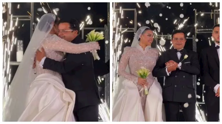 فيديو.. رقص وبكاء ابنة محمد هنيدي مع والدها على أغنية بنت أبويا