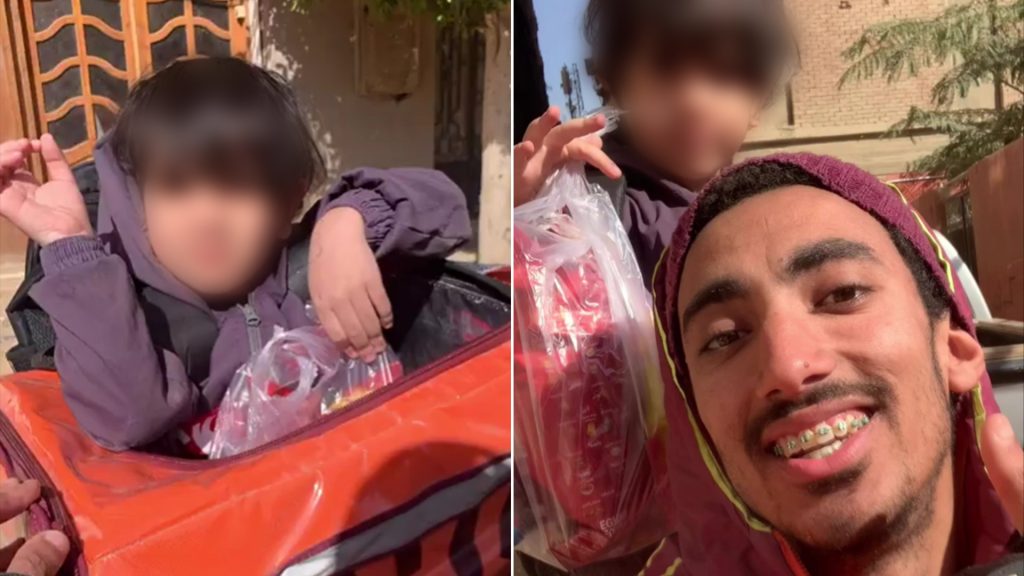 توصيل طفل في صندوق “الدليفري”.. بين شهامة عامل وإهمال الأم